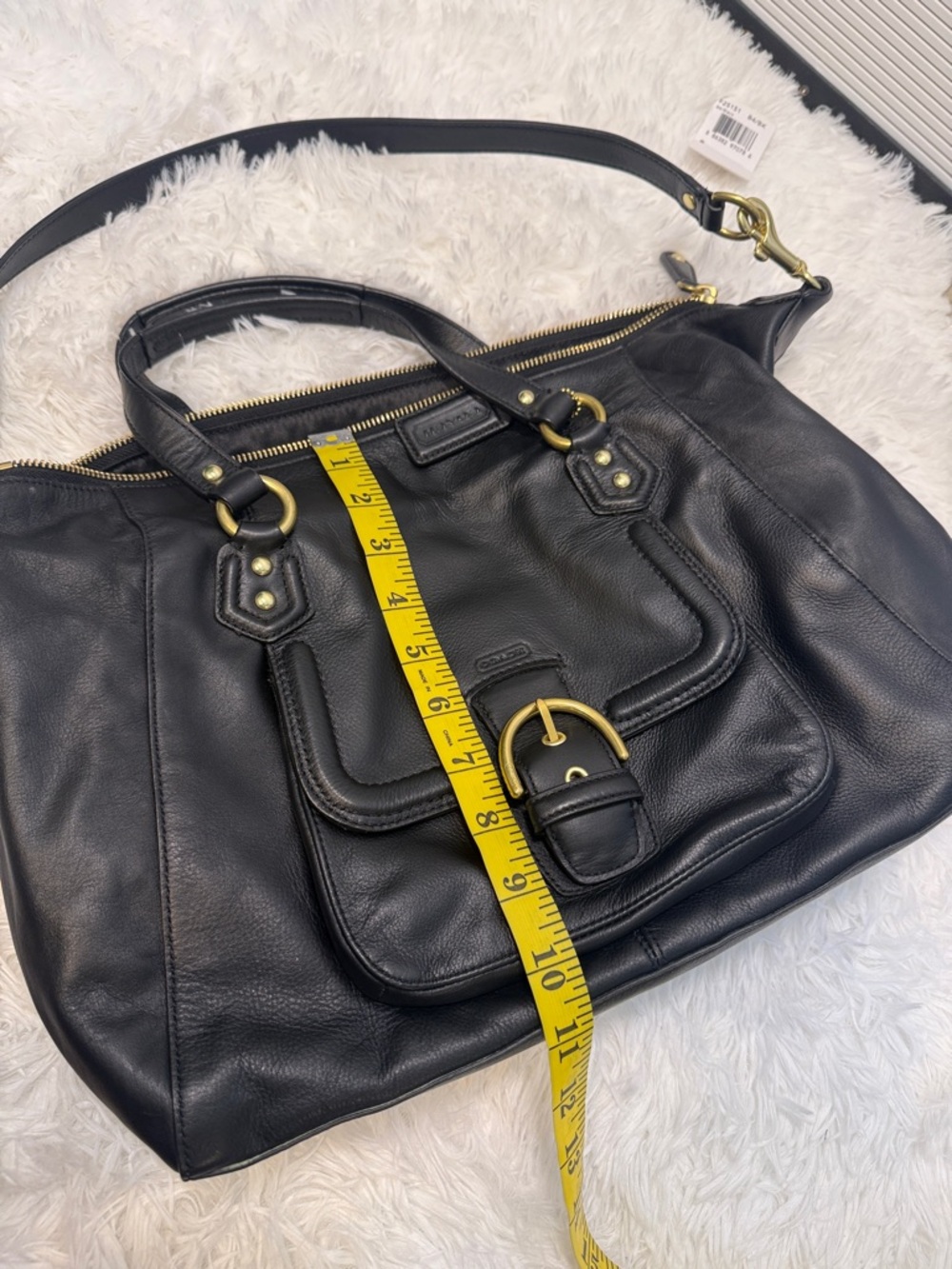 Coach Black Leather Campbell Satchel - Picture 14 of 16